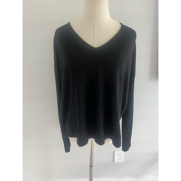 rag & bone the knit long sleeve tee. Size large. Black - Picture 5 of 5